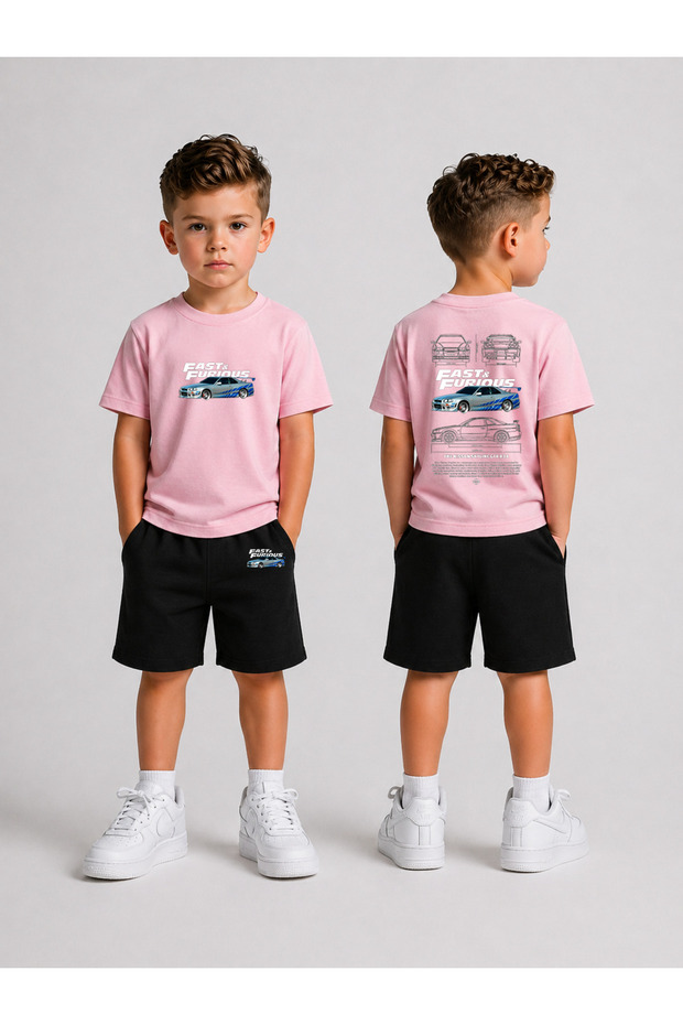 Children's T-Shirt and Shorts Set Printed Cotton Summer Combination