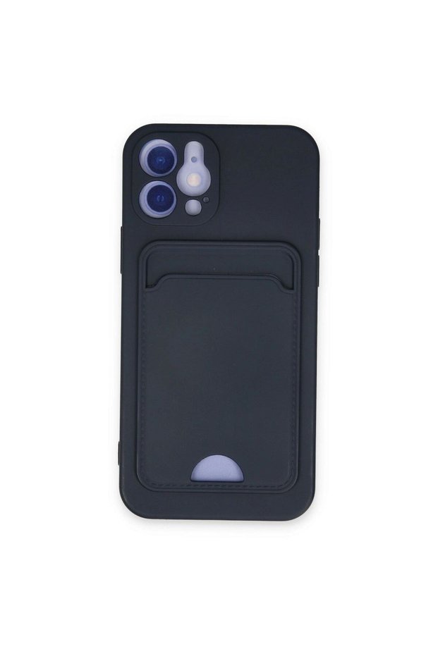 iPhone 12 Case Kelvin Silicone with Business Card - Navy Blue