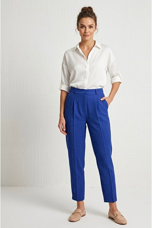Sofia Linen Carrot Leg Pants