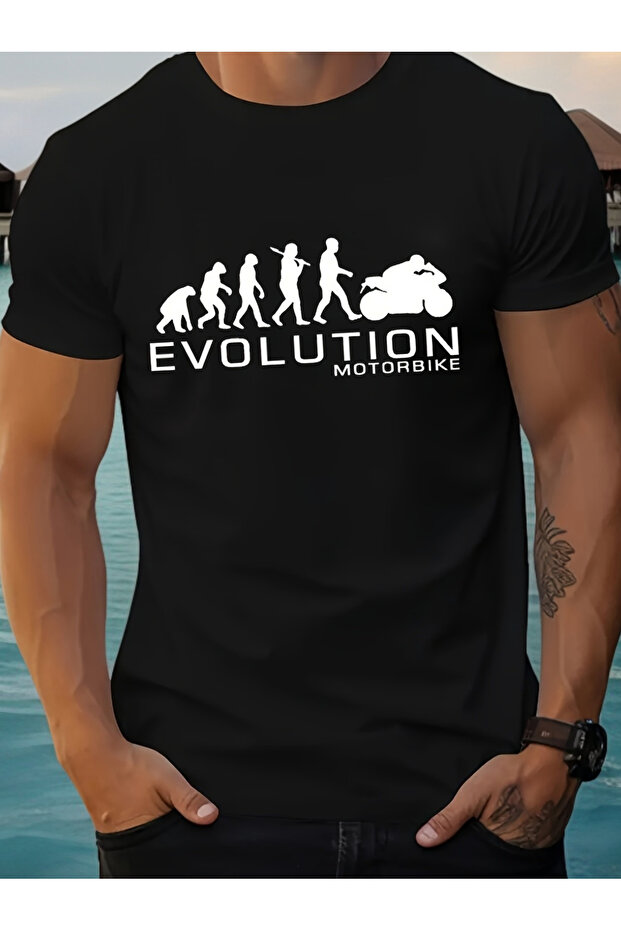 Men's Motorcycle Evolution Pattern T-shirt - 1