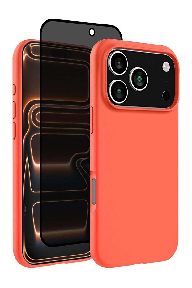 2 Packs Silicone Protective Phone Case for iPhone 17 Pro Max with Privacy Screen Protector