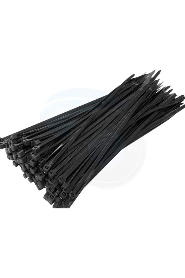Telson 100pc 3.6x200mm Nylon Plastic Cable Ties Zip Tie Wraps Organizer Black