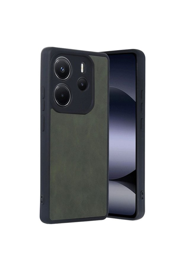 Xiaomi Redmi Note 14 4g Case Aras Leather Cover - Dark Green