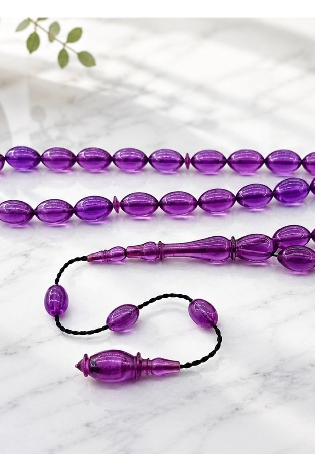 Masterfully Crafted Purple Fire Amber Prayer Beads