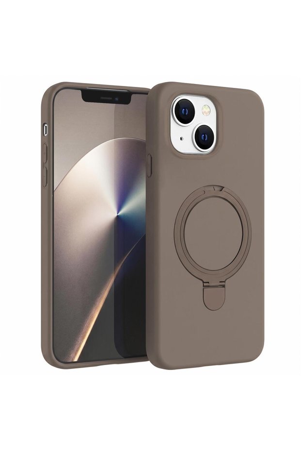 Apple iPhone 13 Compatible Case Aura Stand Magsafe Brown