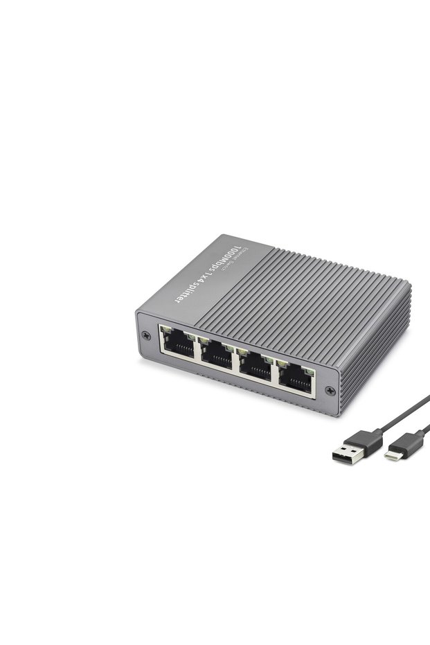 Gigabit Ethernet Switch 5 Port Type C Power Input Gray Hdx1414