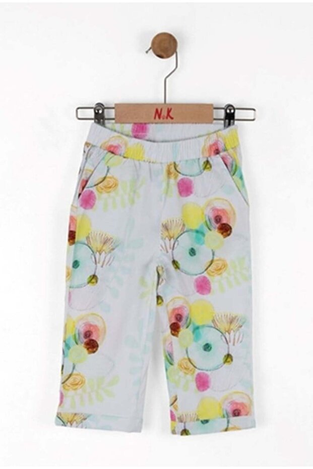 Nk girl's baby elastic waist patterned pants 9 months - 4 years mint