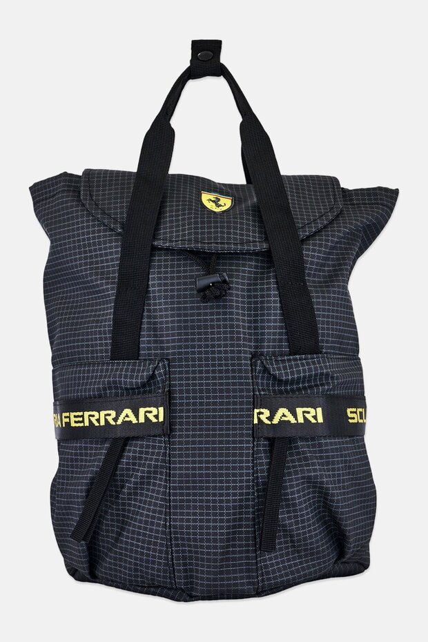 Men Brand Logo Sports Backpack, Black