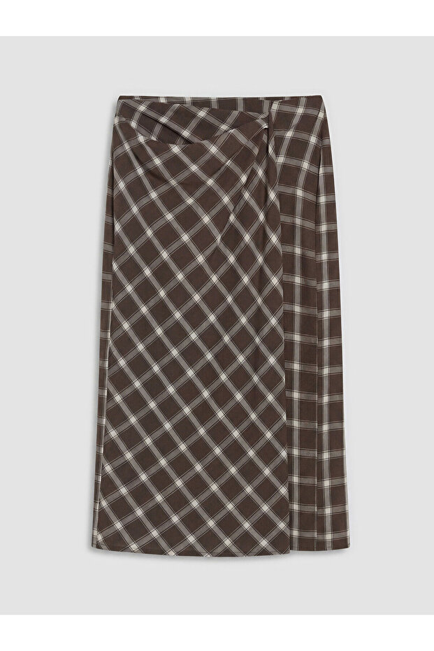 Nevavm Gathered Plaid Skirt with a Difference
