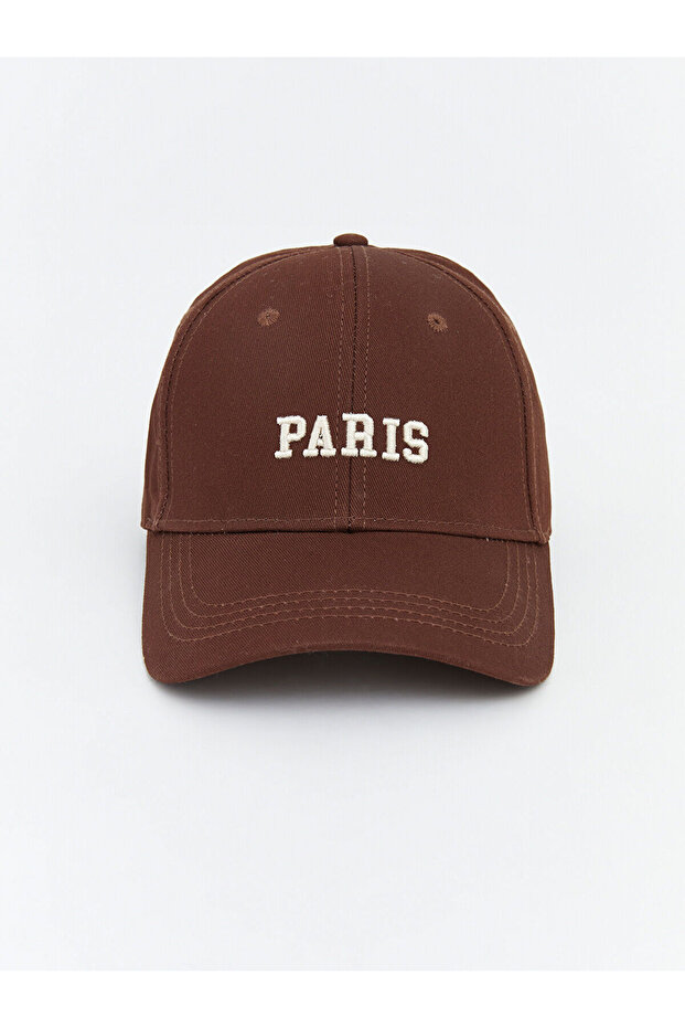 Brown Paris Embroidered Women's Cap Hat