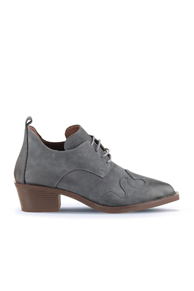 Gray Nubuck Women's Heeled Boots