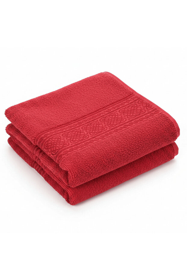 Cotton Hand Towel – Red | 50×100 cm