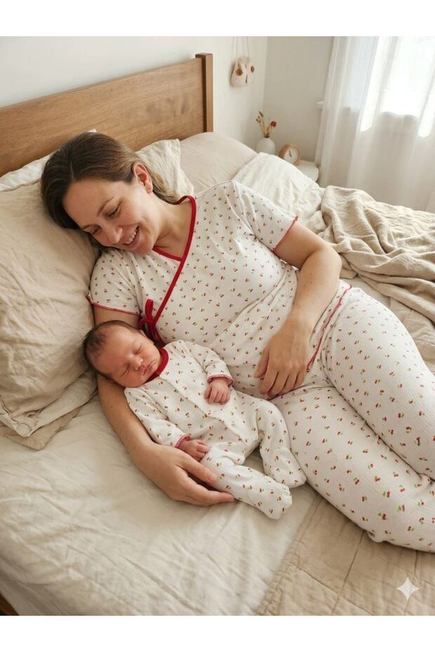 Printed Mother Baby Pregnancy Set 3 Months Girl