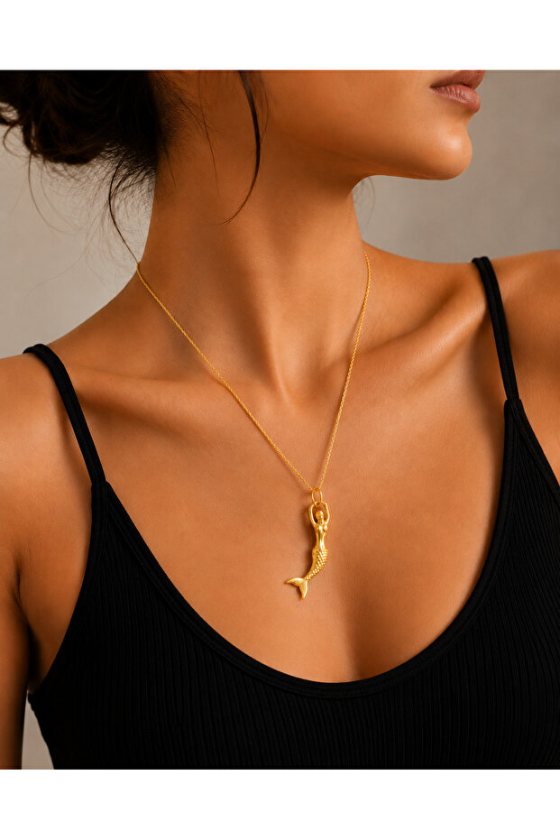 Elowen Gold Mermaid Figured Necklace