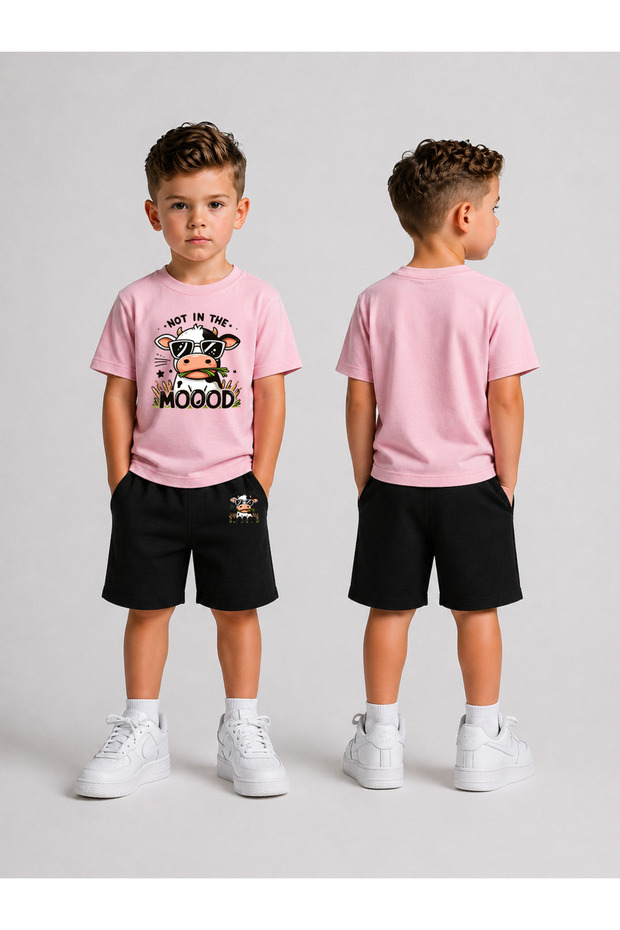 Boy's T-Shirt and Shorts Set Printed Summer Cotton Comfortable Fit Combination