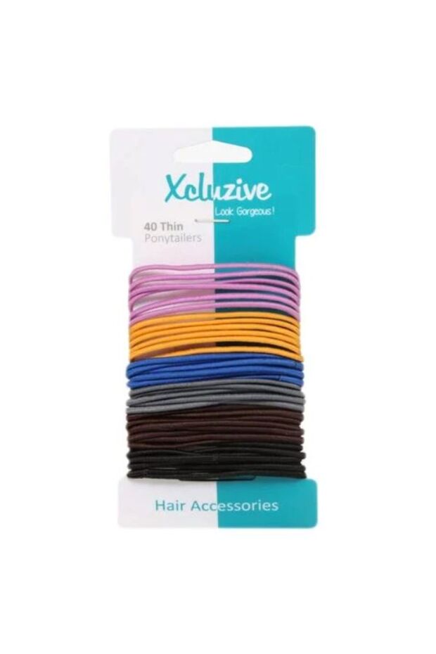 Thin Ponytailers 40 Count Mixed Colors
