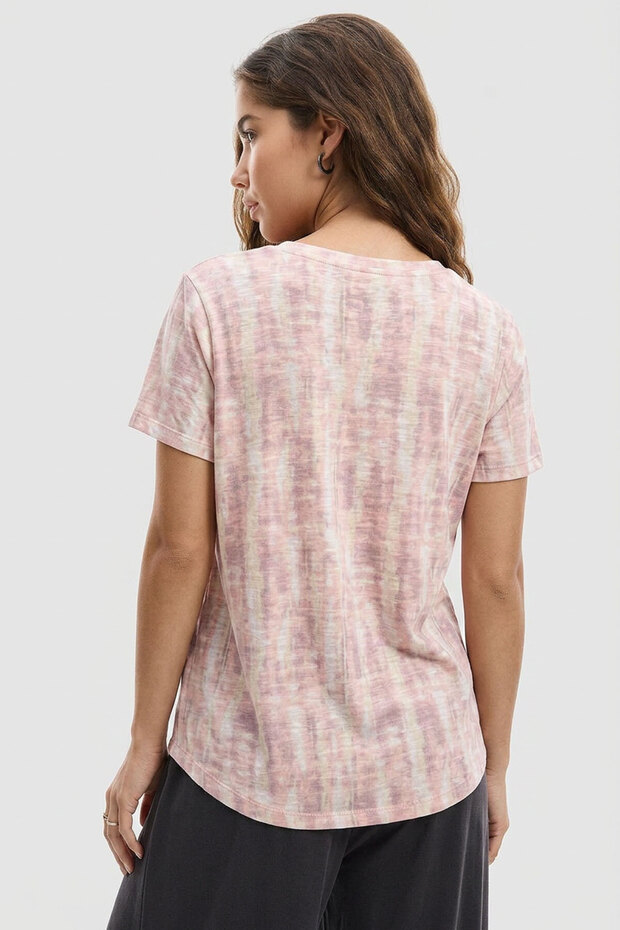 V-Neck Basic Viscose Blend T-Shirt - 7