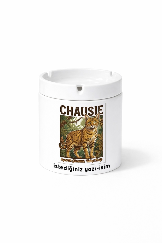 Animal Chausie Wild Cat Hybrid Double-Sided Printed Ashtray Ashtray Gift
