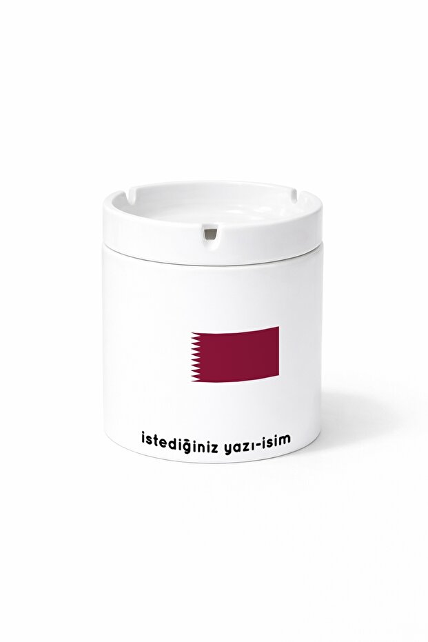 Country Qa Qatar Qatar Flag Flag Double Sided Printed Ashtray Ashtray Gift