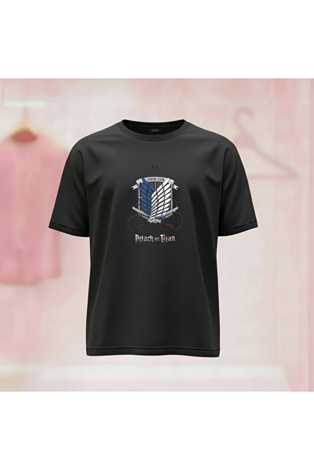 Attack on Titan Printed Crew Neck Wide Fit Unisex Tshirt