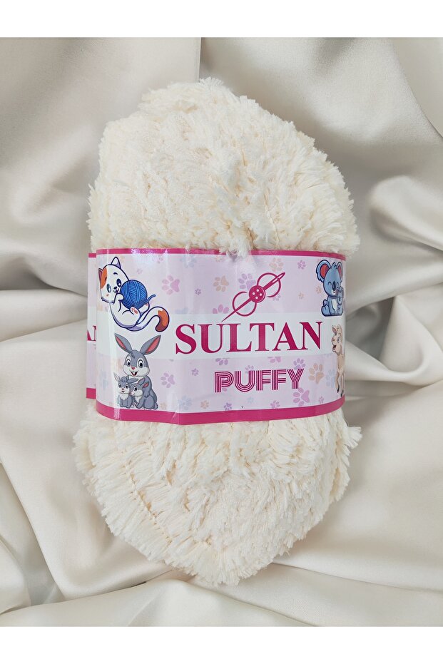 Puffy Ecru Hand Knitting Yarn 100Gr. 100 Meters. (1 Piece) - Color: 1204