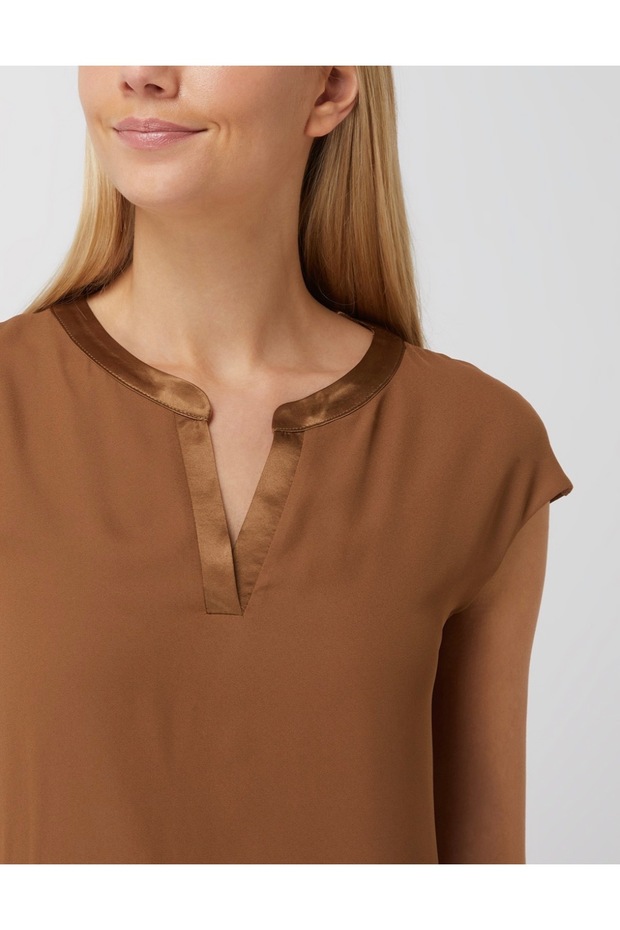 Cognac brown blouse - 2