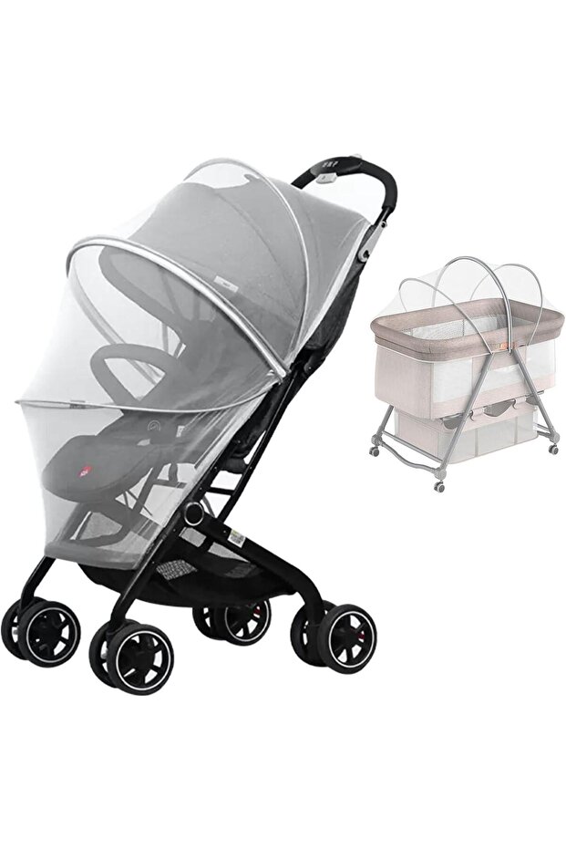 Stroller Mosquito Net Full Cover, Encrypted Double Zipper Breathable Netting for Baby