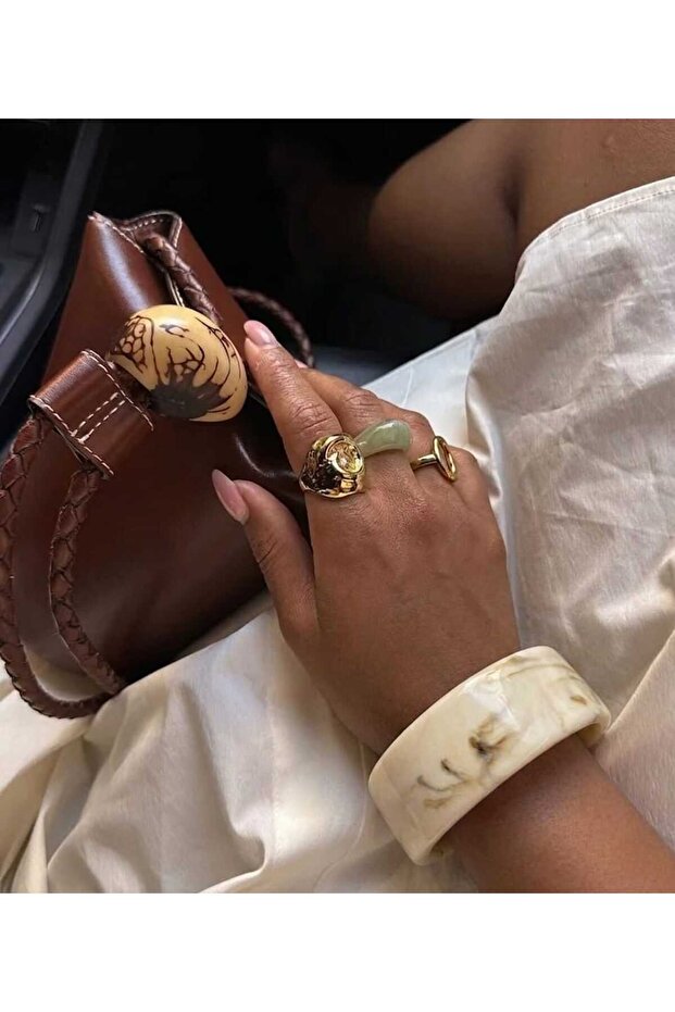Marble Effect Marble Pattern Bangle Bracelet - 1