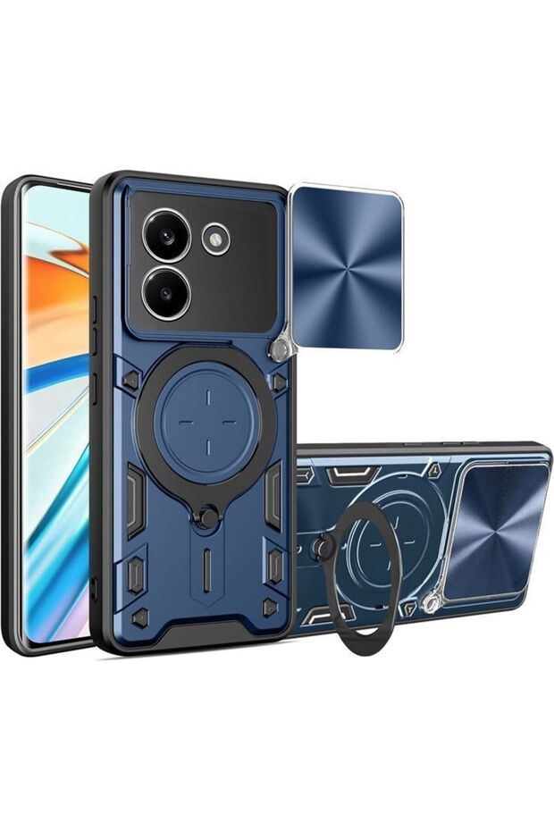 Θήκη Shockproof Ringstand Slide Camera Blue Poco X8 Pro