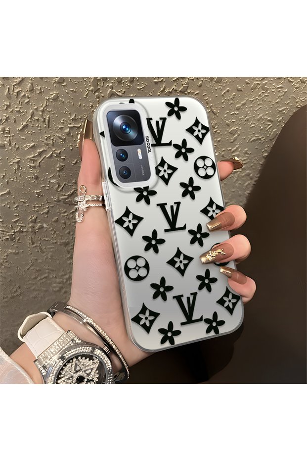Mi 12t Pro Compatible Silicone Edge Hard Back Case Couple Phone Case Brand Patterned