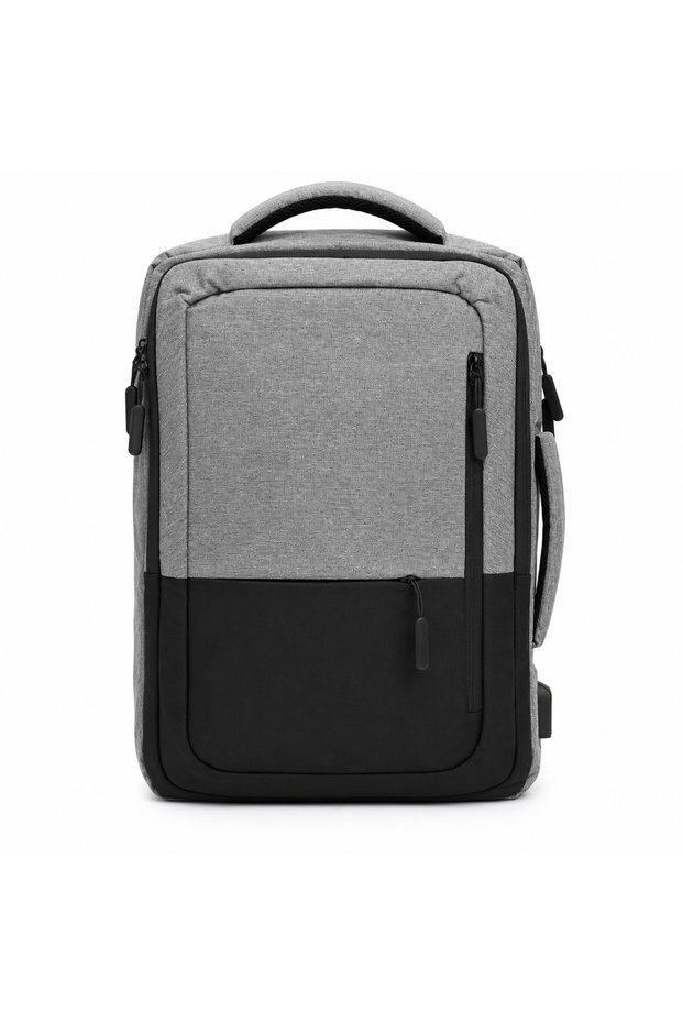 Waterproof Laptop Backpack with USB Charging Port 15.6 Inch Business Travel School Bag Grey