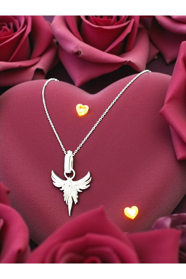 Zircon Stone Silver Color Zircon Stone Phoenix Steel Necklace - Does Not Tarnish