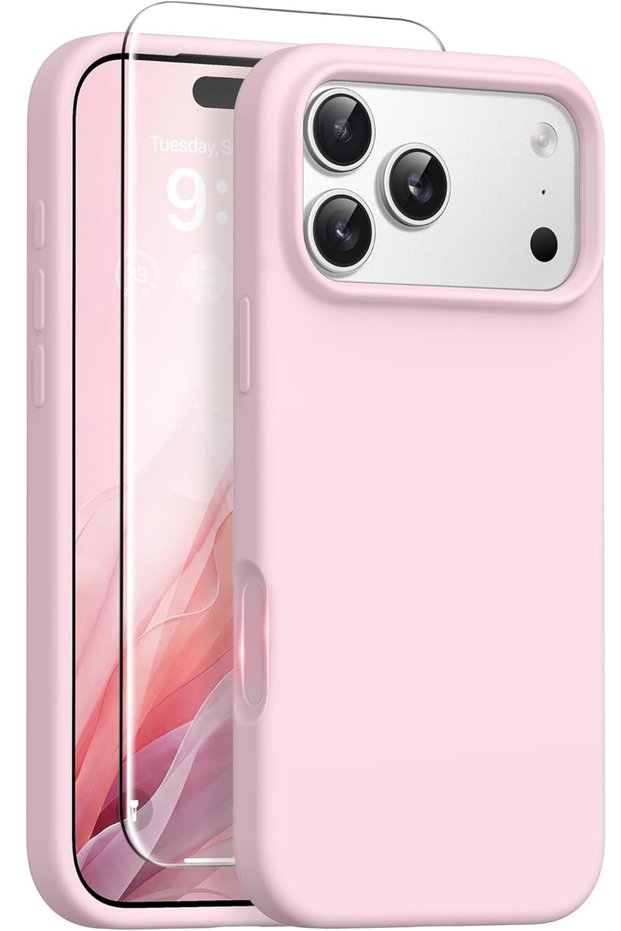 iPhone 17 Pro Max / 18 Pro Max - (Set of 2) • Silicone Soft Velvet Case • 9H Tempered Glass Protector
