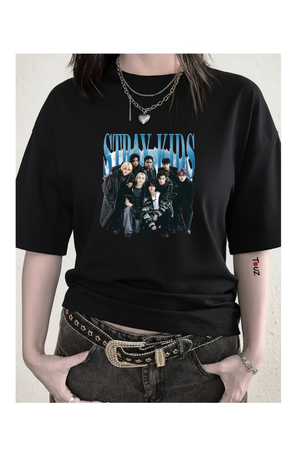 Stray Kids Skz Printed Vintage Unisex Oversize T-Shirt