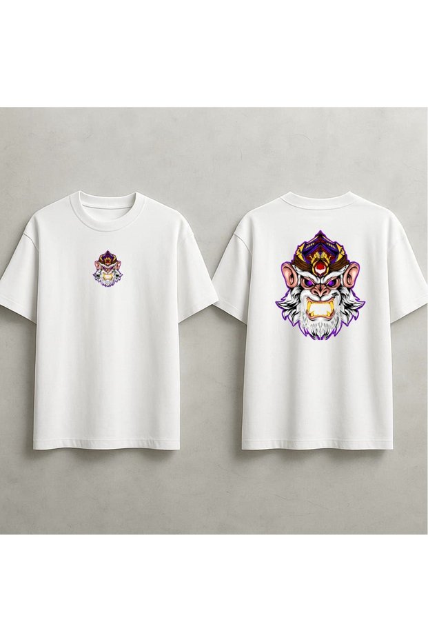 Angry Monkey King Design Makes an Impression Printed Oversize T-Shirt