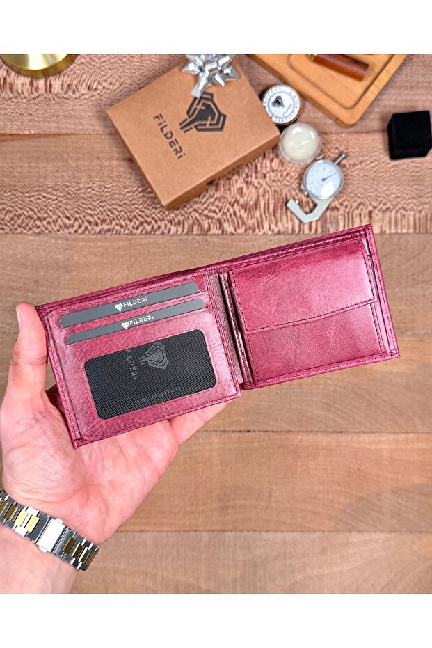 Genuine Leather Men's Wallet with Coin Compartment and Double Money Compartment 2147