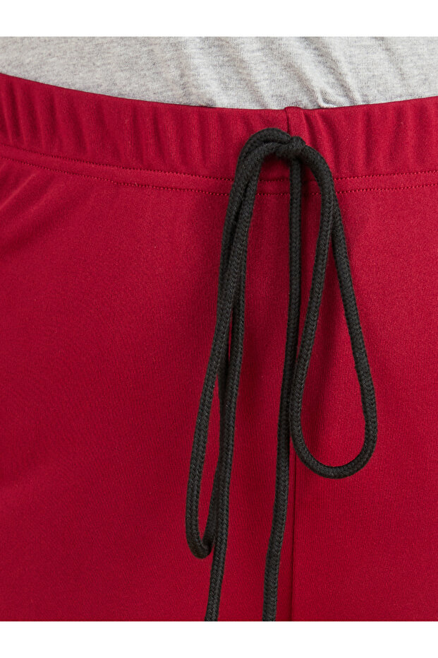 Plus Drawstring Waist Detail Solid Leggings - 3