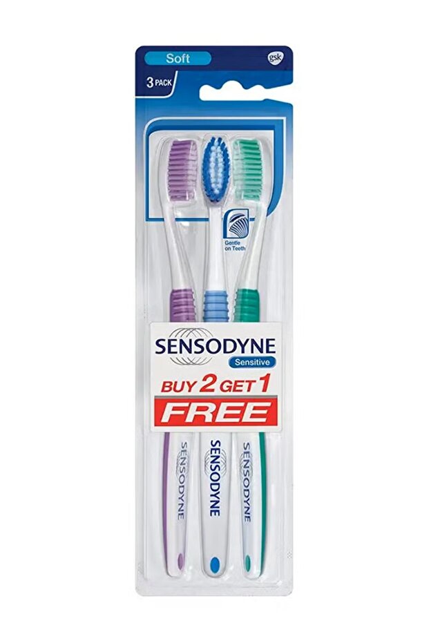 3-Piece Toothbrush Set Multicolour