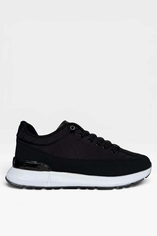 Smart Lace-Up Casual Men's Sneakers Black - White