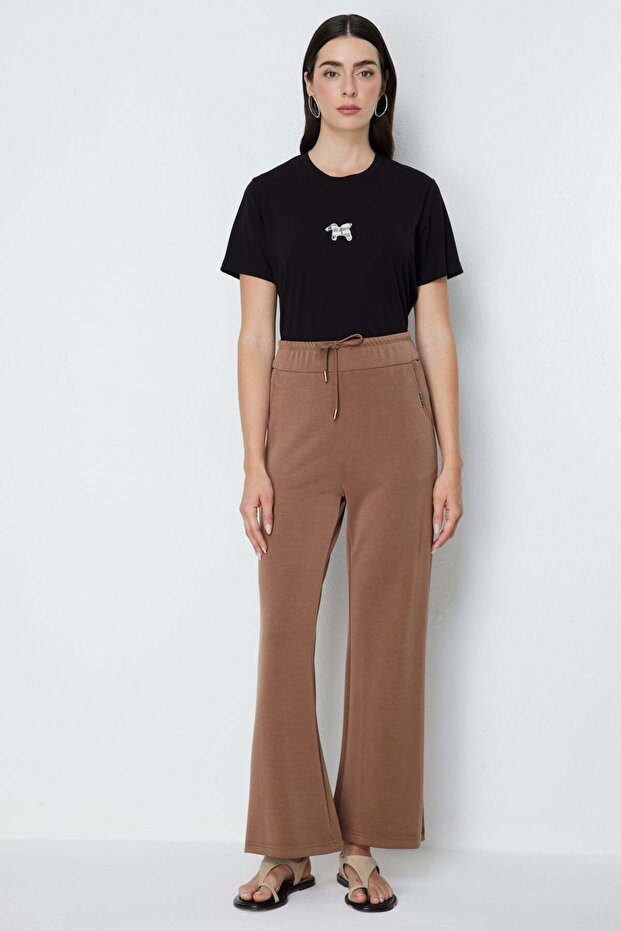 Wide Leg Sweatpants with Elastic Waist