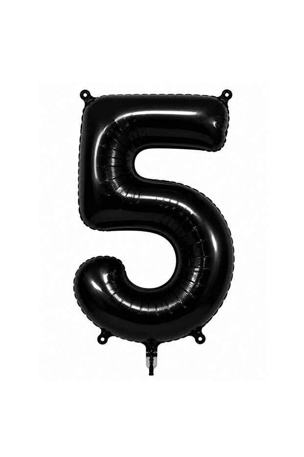 5 بالونات فويلو رقمية باللون الأسود (76 سم)