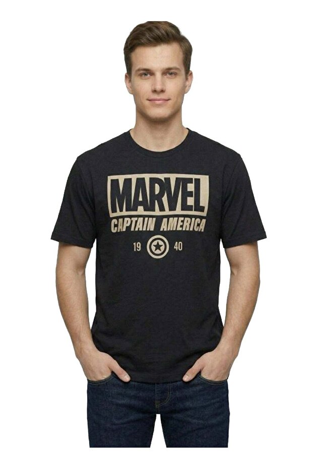 Men’s Captain America Logo Printed T-Shirt