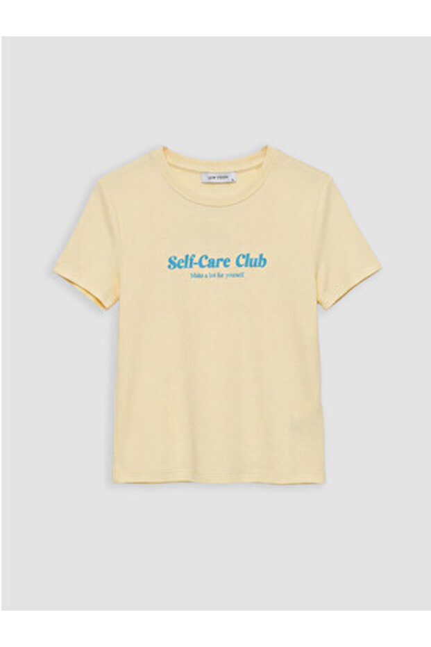 New Season Yellow Printed Soft Touch Women's T-Shirt