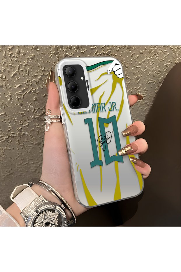 Samsung Galaxy A35 Compatible Silicone Edge Hard Back Case Couple Phone Case with Neymar Pattern