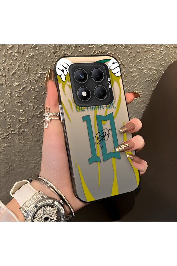 Redmi Note 14 Pro 5g Compatible Silicone Edge Hard Back Case Couple Phone Case with Neymar Pattern