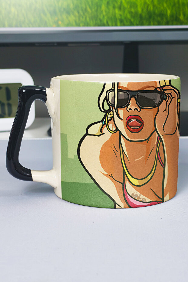 Gta San Andreas Printed Ceramic Luxury Mug (1 Piece) Custom Black Handle Wave Handle V2D
