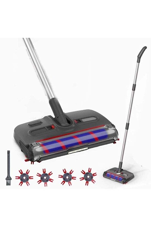 Portable Wireless Floor Cleaner Handheld Carpet Sweeper with Rotating Mop & Corner Reach