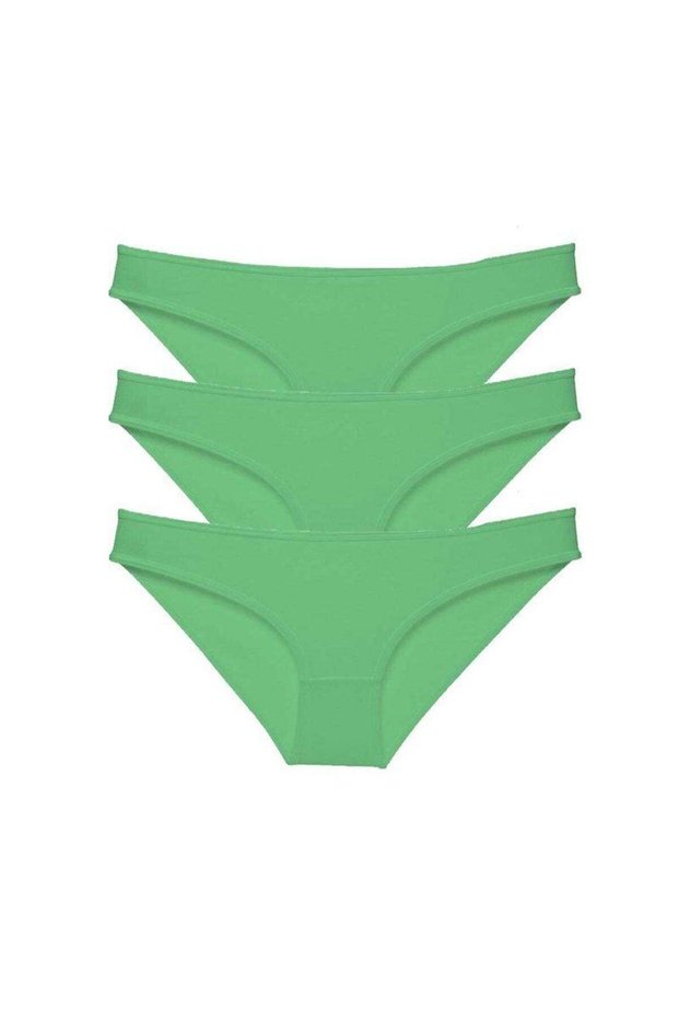 3 Pieces Super Eco Set Lycra Women's Slip Panties Green