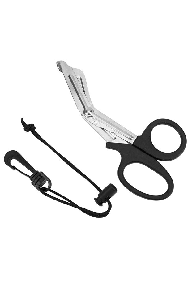 black Diving Scissors JD‑918 420 Stainless Steel Technology Diving Scissors Underwater Escape Rope