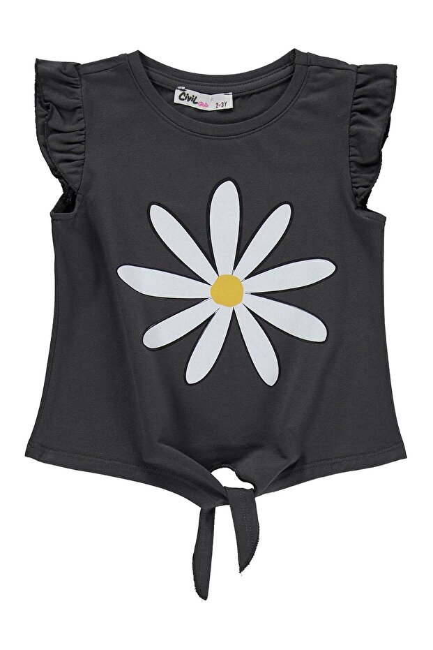 Daisy Patterned Set for 2-5 Years - Gray - 4